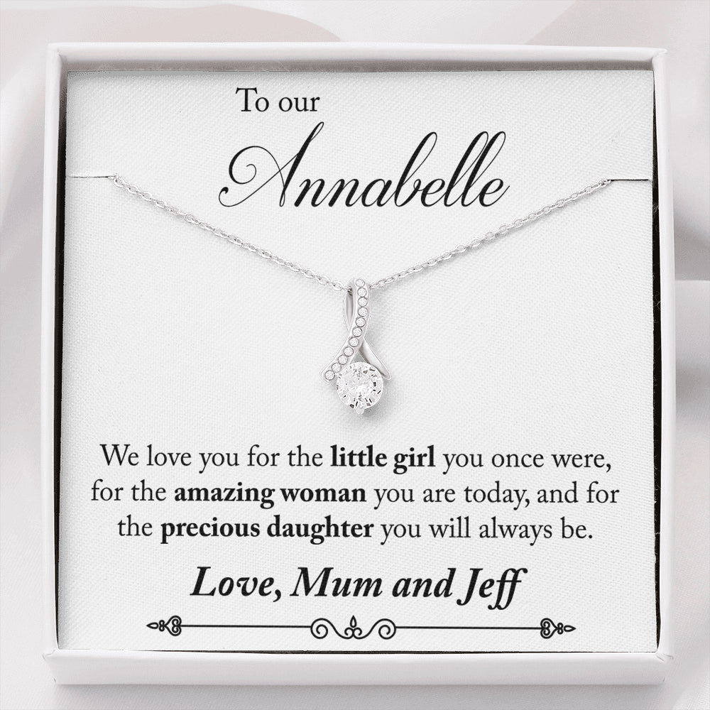 Custom message card Allure WHITE GOLD NECKLACE - Luxesmith - Handcrafted Jewellery