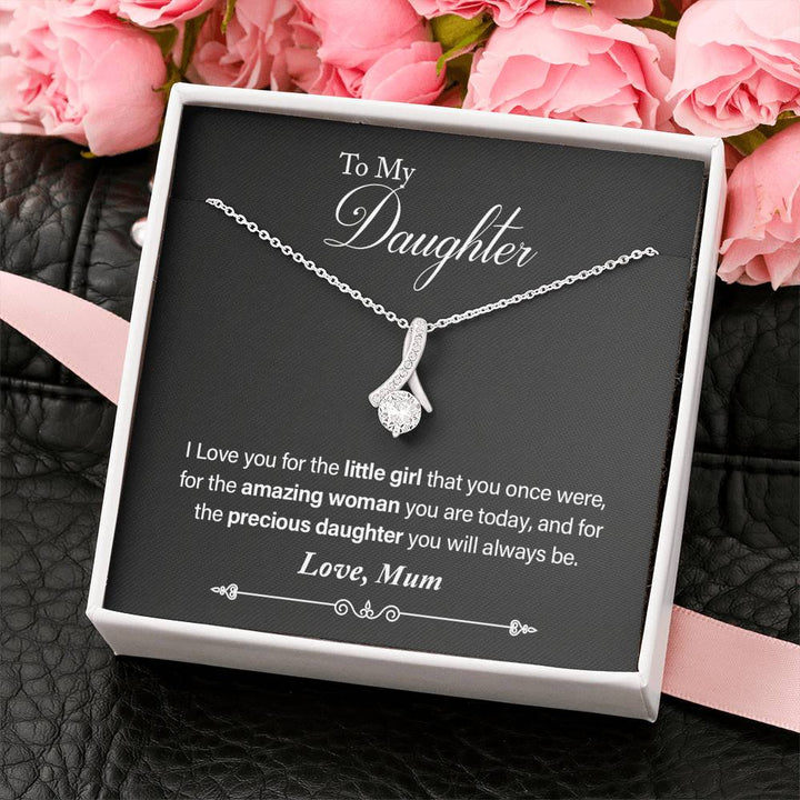 "TO MY DAUGHTER, LOVE MUM" WHITE GOLD NECKLACE - Luxesmith - Handcrafted Jewellery