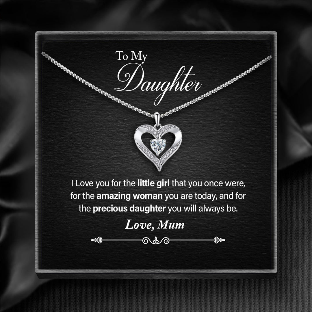 To my Daughter - Silver Love Heart Necklace - Luxesmith - Handcrafted Jewellery