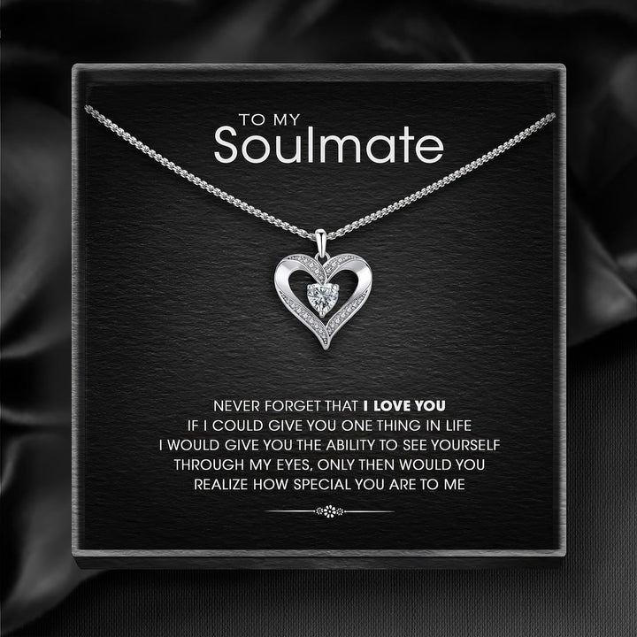 To my soulmate - Silver Love Heart Necklace - Luxesmith - Handcrafted Jewellery