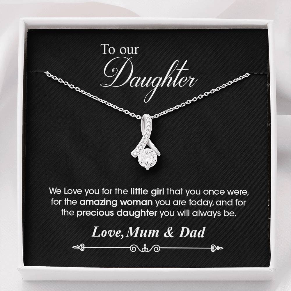 "To Our Daughter, Love mum & Dad" White gold necklace - Luxesmith - Handcrafted Jewellery