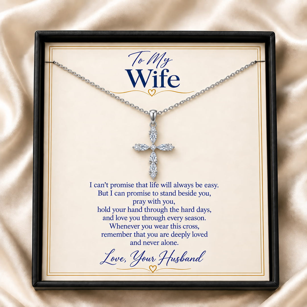 To My Wife Eternal Faith Cross Necklace