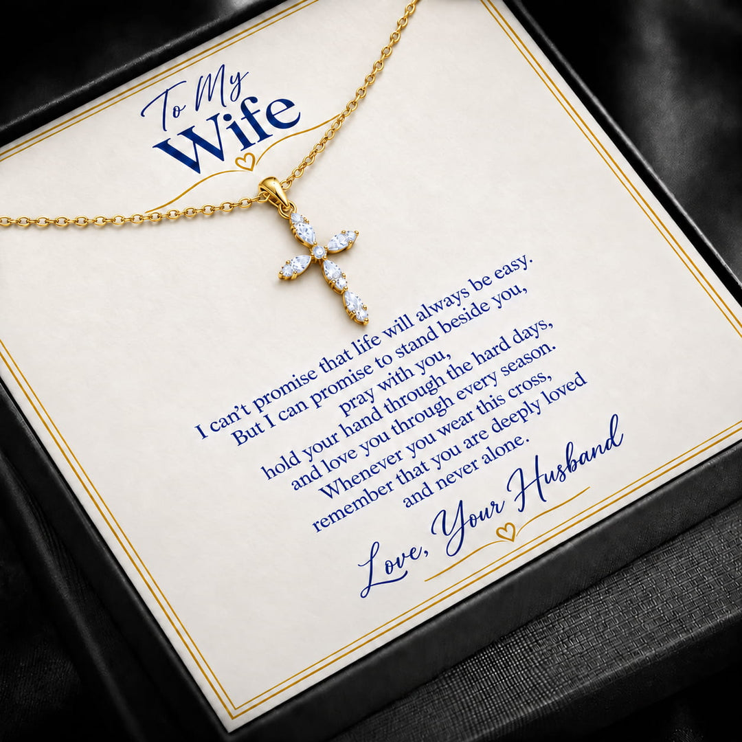 To My Wife Eternal Faith Cross Necklace