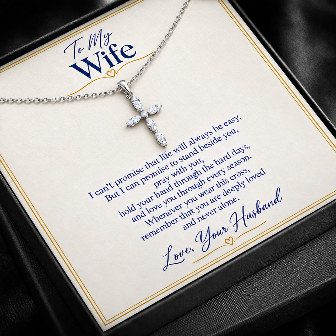 To My Wife Eternal Faith Cross Necklace