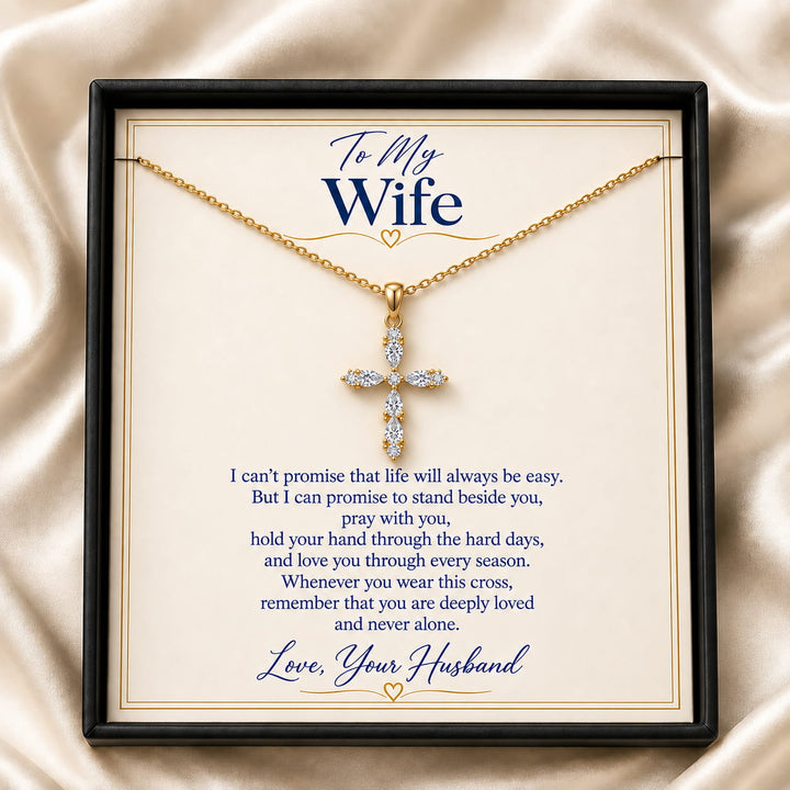 To My Wife Eternal Faith Cross Necklace