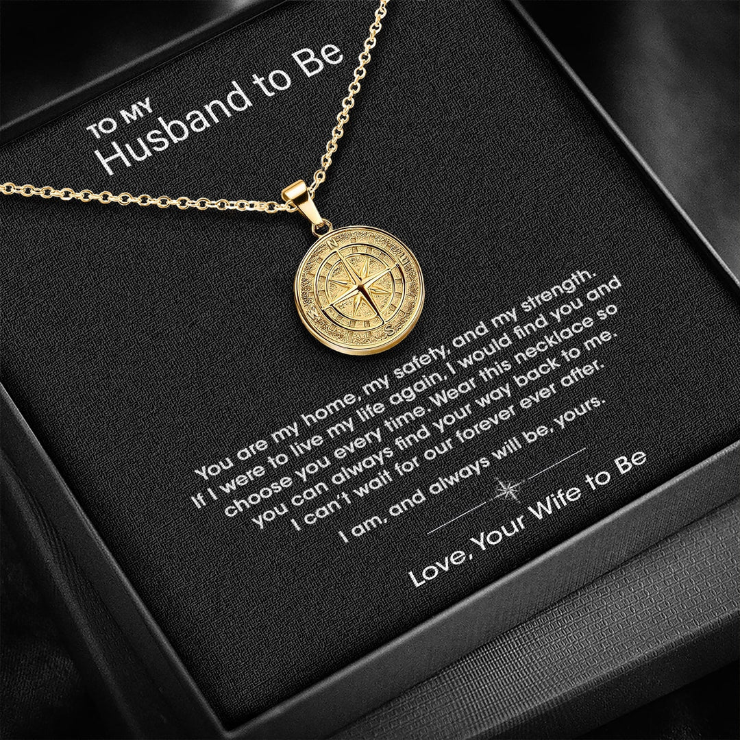 Husband To Be - Compass Pendant - Luxesmith - Handcrafted Jewellery