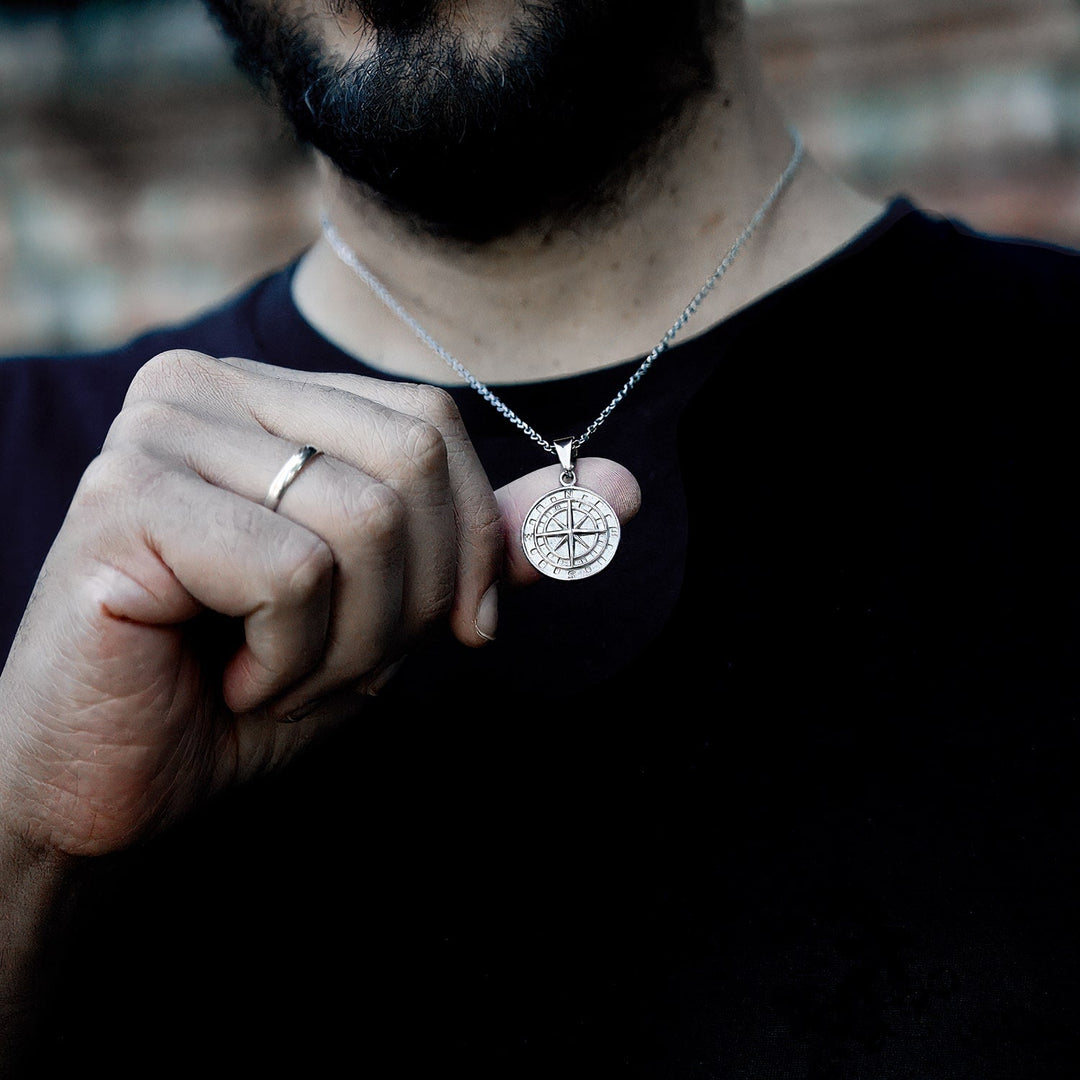 "To My Husband" - Compass Pendant - Luxesmith - Handcrafted Jewellery