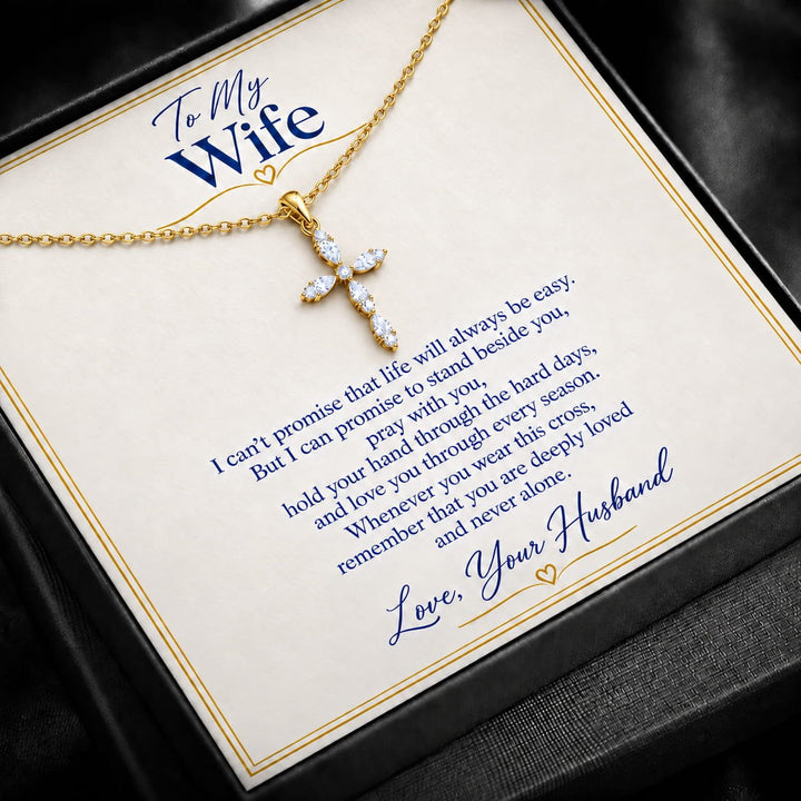 To My Wife Eternal Faith Cross Necklace - Luxesmith - Handcrafted Jewellery