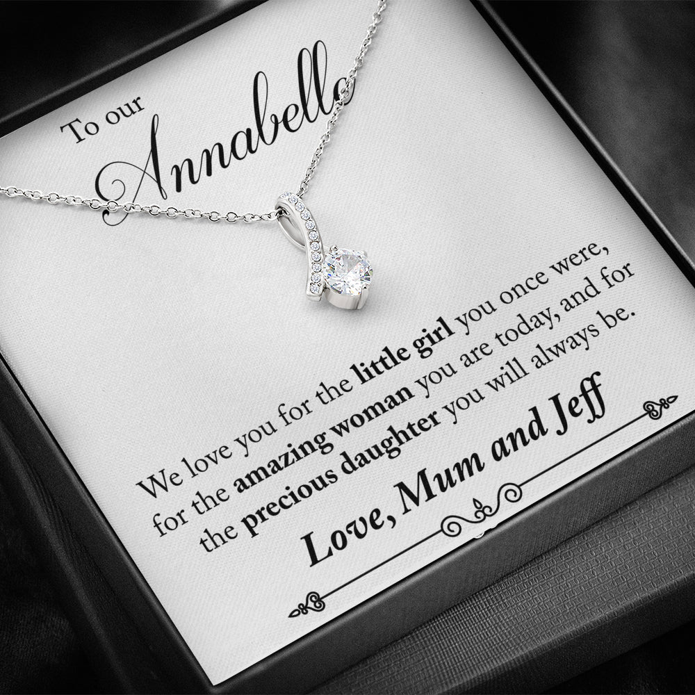 Custom message card Allure WHITE GOLD NECKLACE - Luxesmith - Handcrafted Jewellery