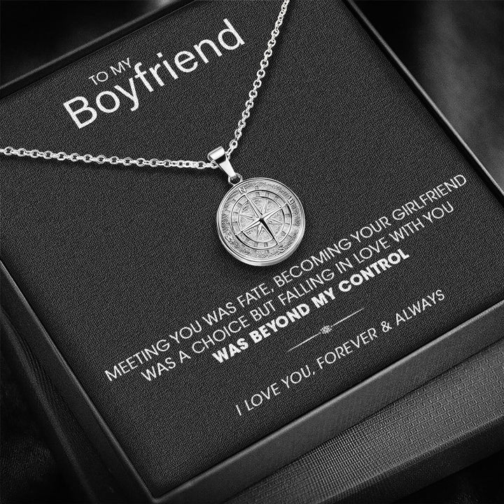 "To My Boyfriend" - Compass Pendant Gift Set - Luxesmith - Handcrafted Jewellery