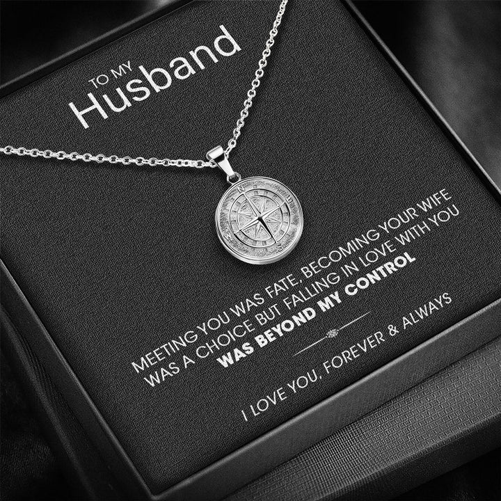 "To My Husband" - Compass Pendant Gift Set - Luxesmith - Handcrafted Jewellery