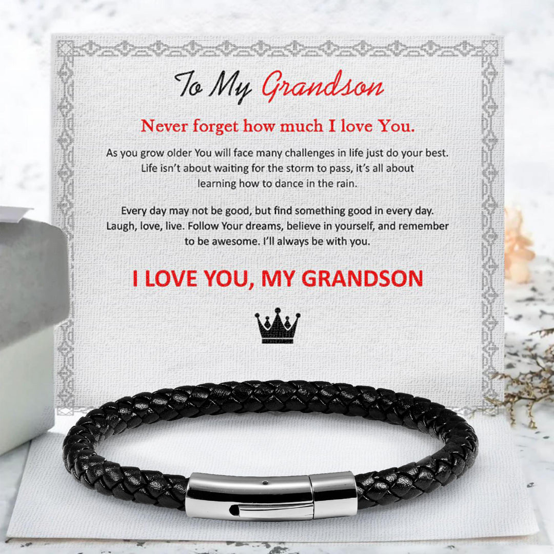 Roestvrij Staal Gevlochten Lederen Armband Voor Mannen Jongens Inspirerende Polsband Met I Will Always Be With You Bericht Roestvrij Staal Gevlochten Lederen Armband Voor Mannen Jongens Inspirerende Polsband Met I Will Always Be With You Bericht