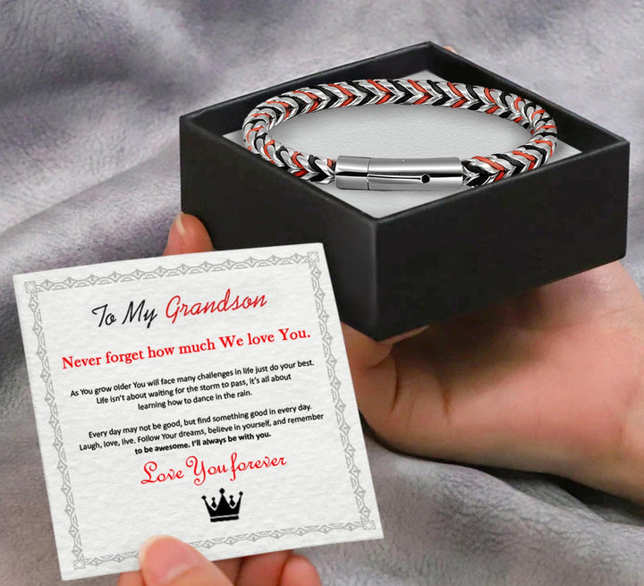 To My Son/Grandson Premium Stainless Steel Bracelet - FREE Gift box with Card - Luxesmith - Handcrafted Jewellery