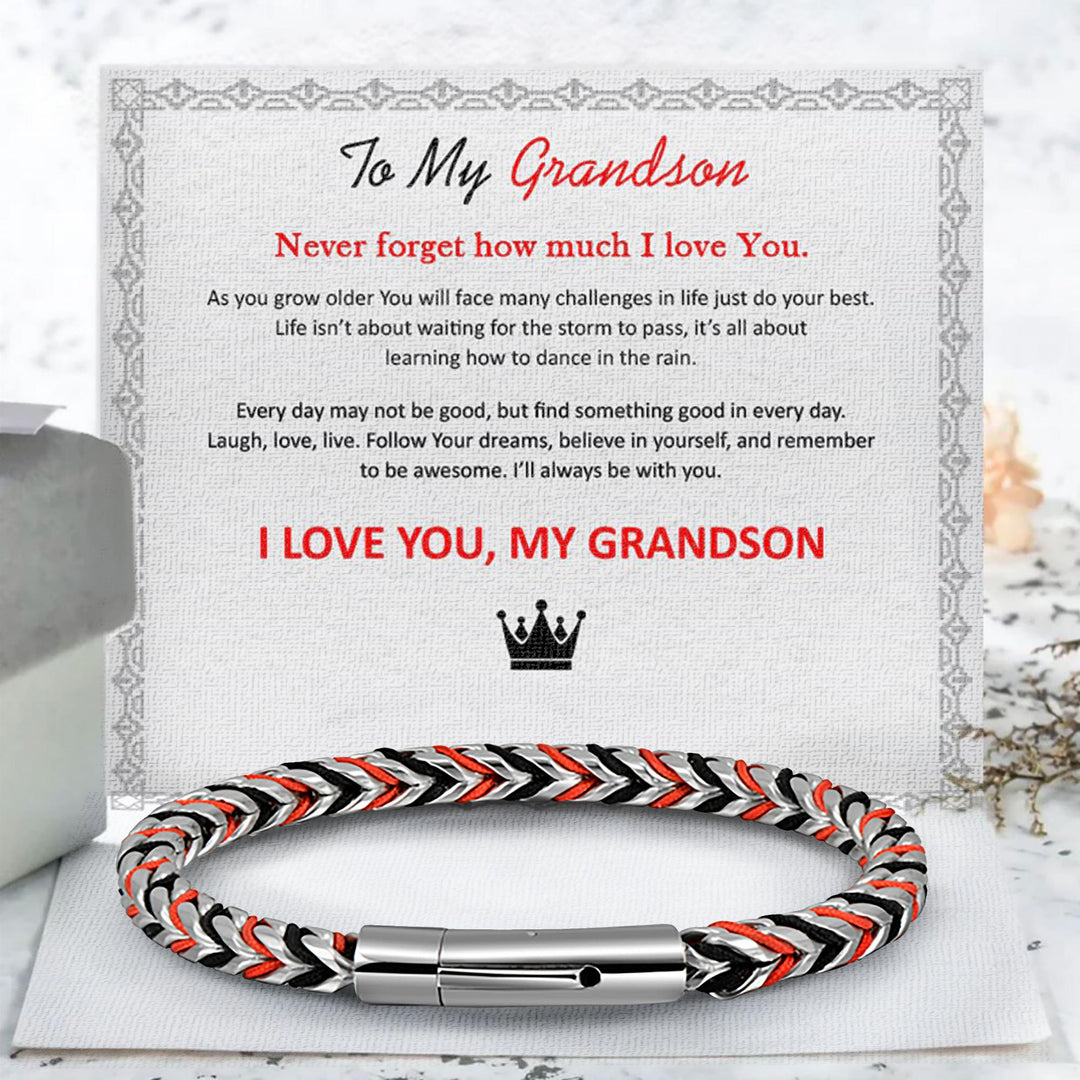 To My Son/Grandson Premium Stainless Steel Bracelet - FREE Gift box with Card - Luxesmith - Handcrafted Jewellery