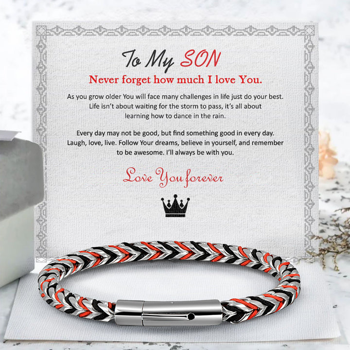 To My Son/Grandson Premium Stainless Steel Bracelet - FREE Gift box with Card - Luxesmith - Handcrafted Jewellery