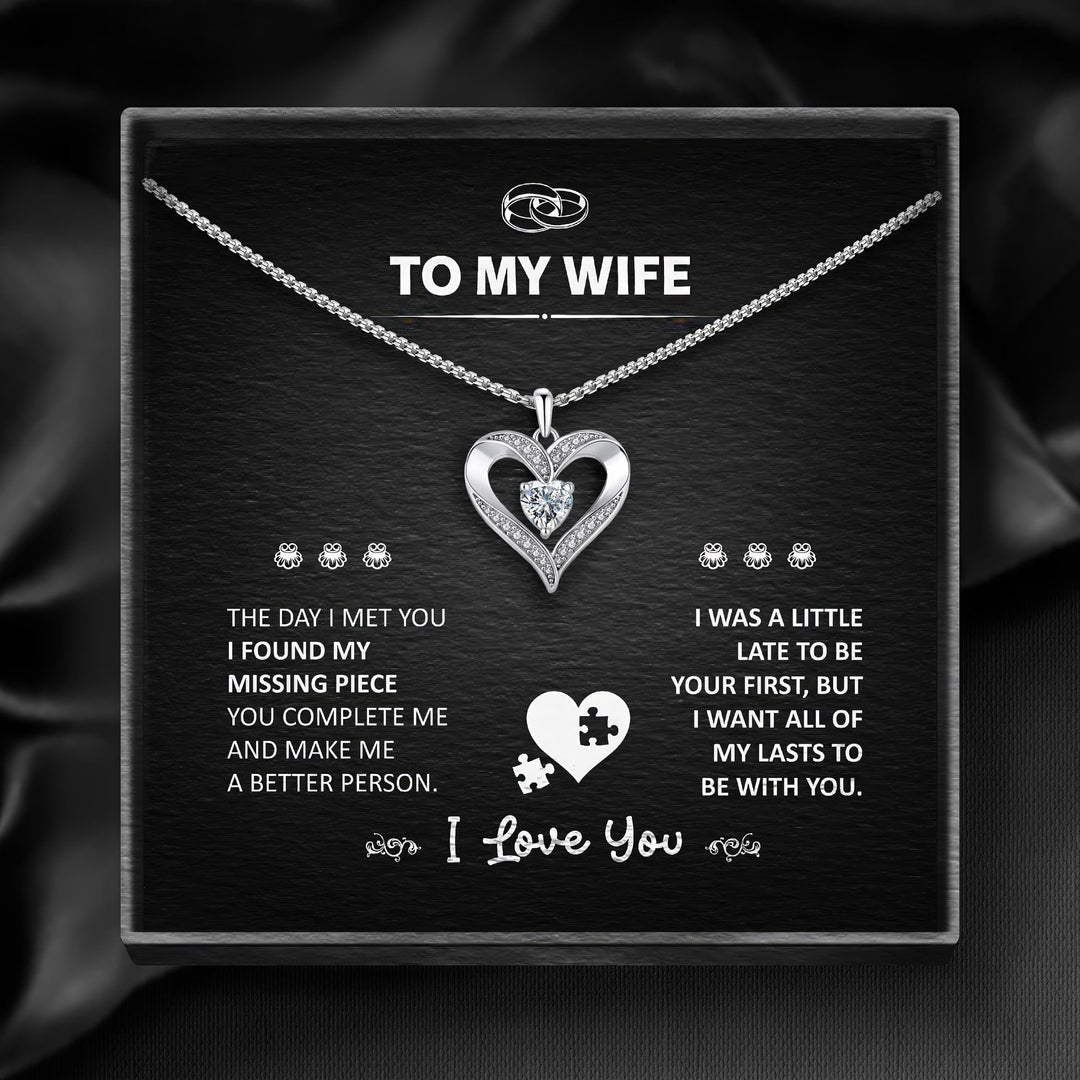 Love To My Wife Heart Necklace To My Wife, Missing Piece